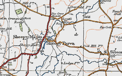 Old map of Sheepy Parva in 1921