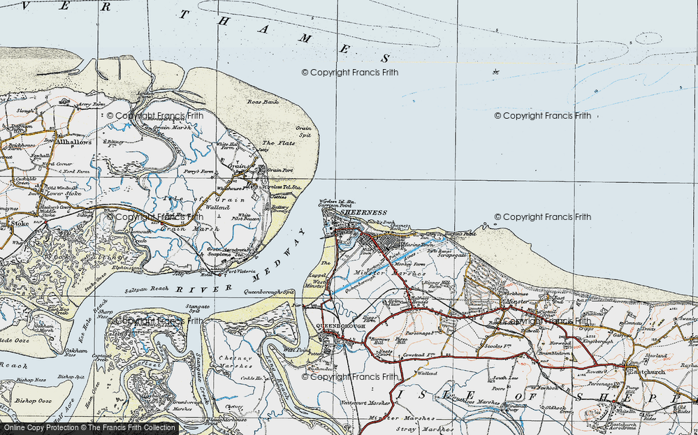 Old Map of Sheerness, 1921 in 1921