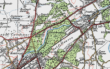 Old map of Sheerwater in 1920