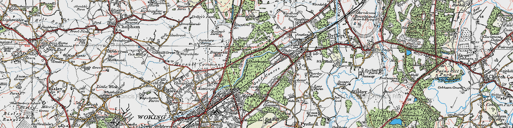 Old map of Sheerwater in 1920