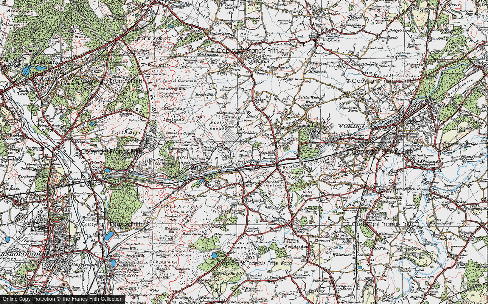 Old Map of Sheets Heath, 1920 in 1920