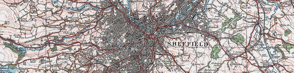 Old map of Sheffield in 1923