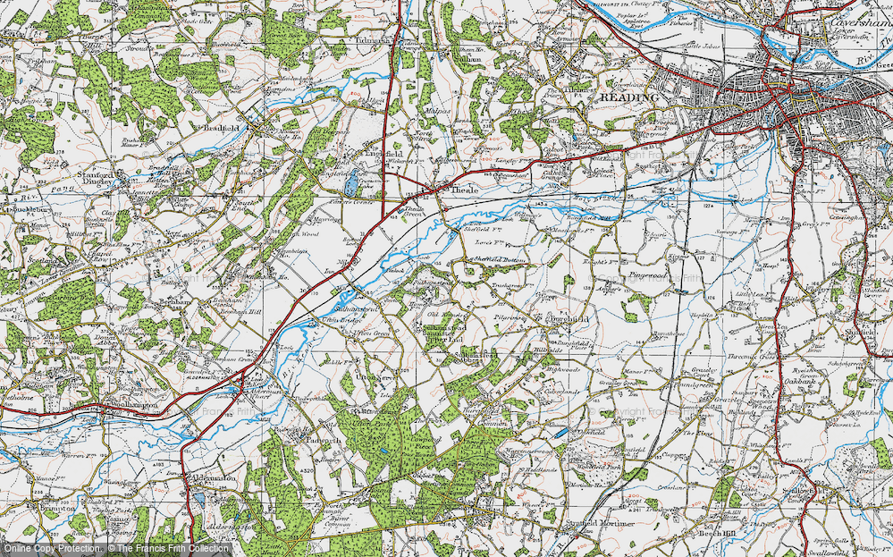 Old Map of Sheffield Bottom, 1919 in 1919