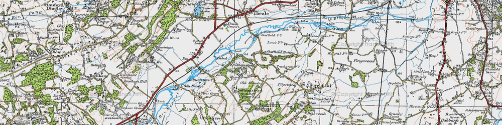 Old map of Sheffield Bottom in 1919