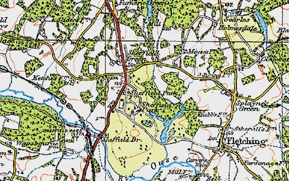 Old map of Sheffield Park Sta in 1920