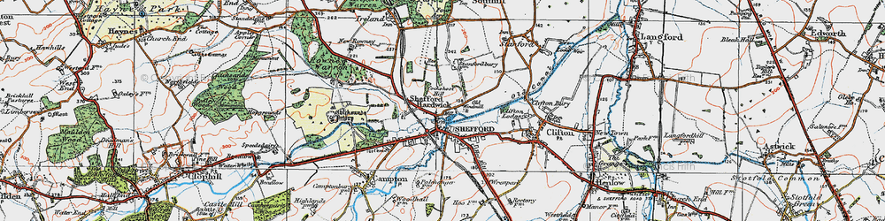 Old map of Shefford in 1919
