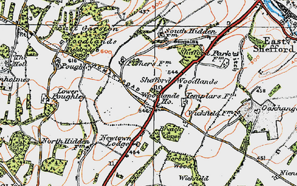 Old map of Shefford Woodlands in 1919
