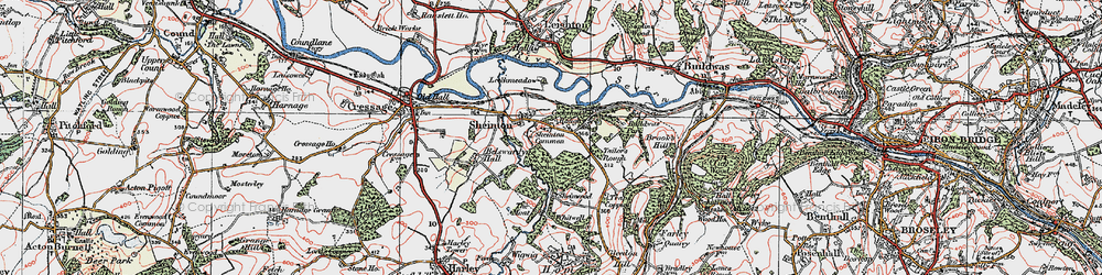 Old map of Belswardyne Hall in 1921