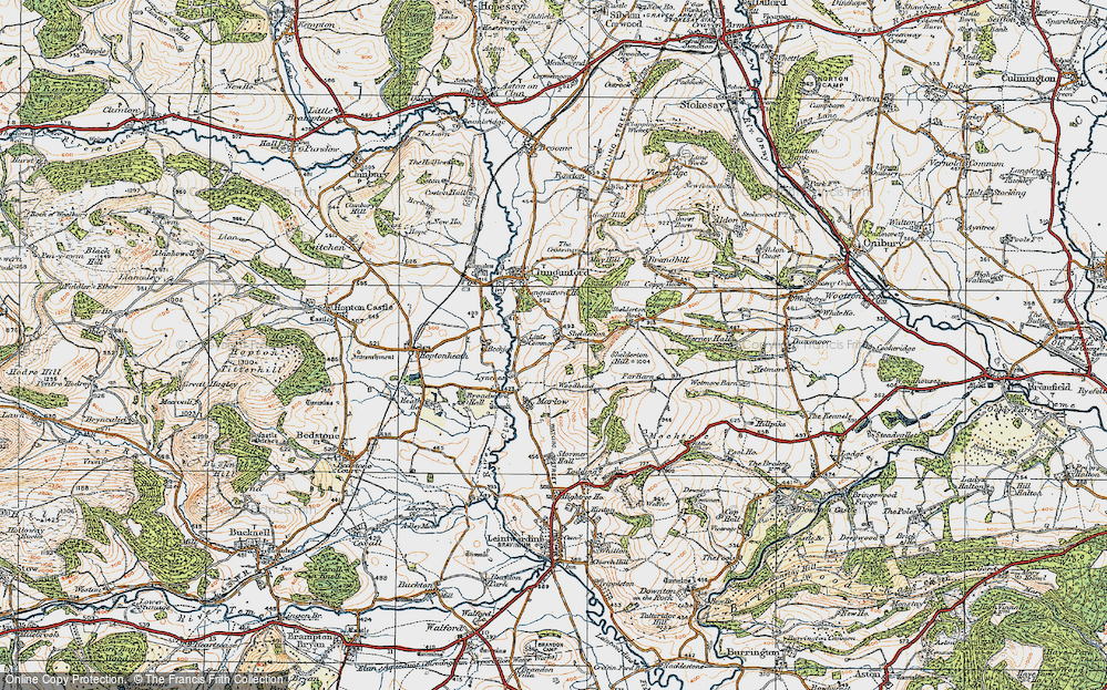 Old Map of Historic Map covering Woodhead in 1920