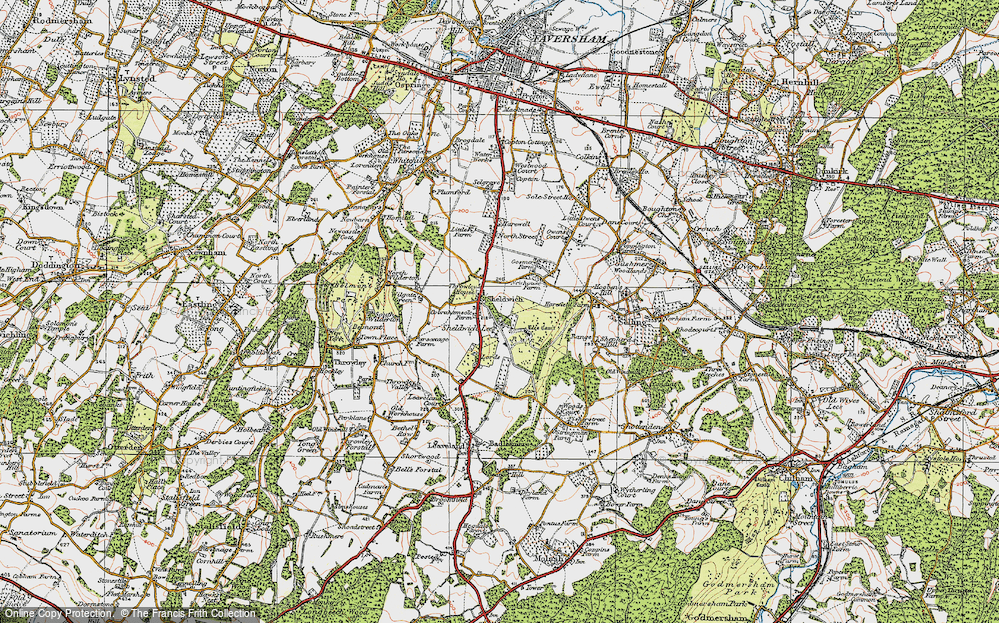 Old Map of Sheldwich Lees, 1921 in 1921