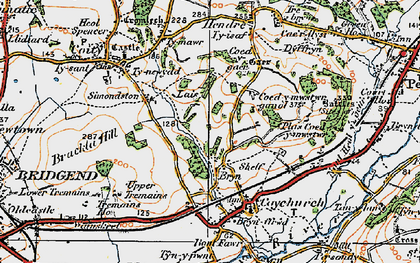 Old map of Shelf in 1922