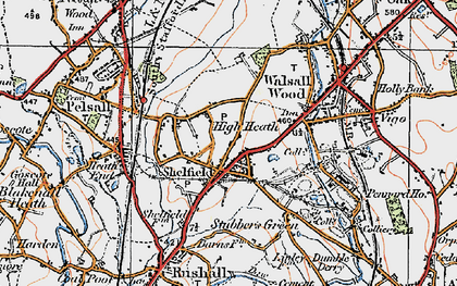 Old map of Shelfield in 1921