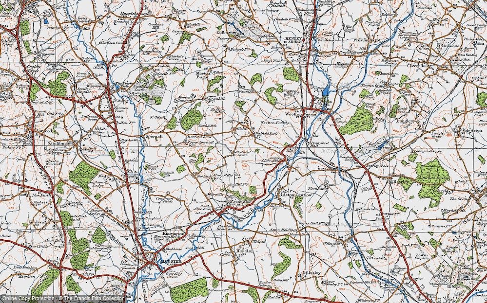 Old Map of Shelfield Green, 1919 in 1919