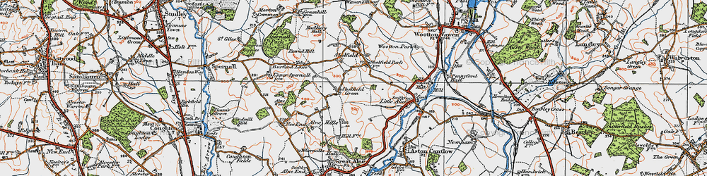 Old map of Shelfield Green in 1919