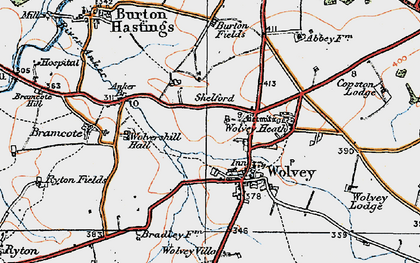Old map of Shelford in 1920