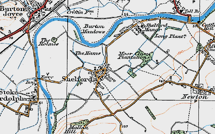 Old map of Shelford in 1921