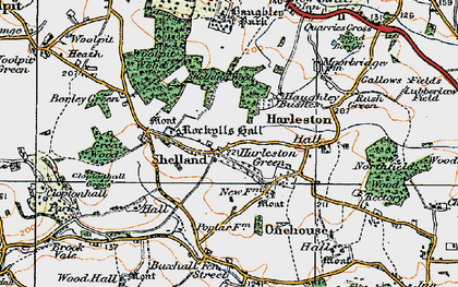 Old map of Shelland in 1921