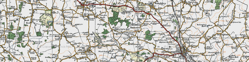 Old map of Shelland in 1921