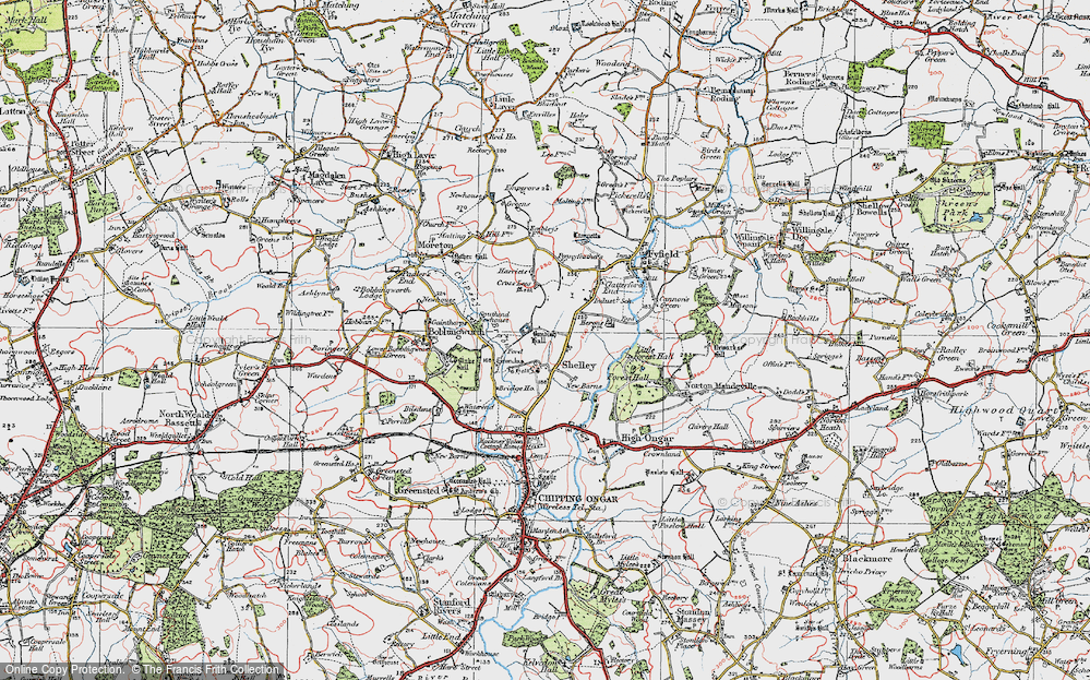 Old Map of Shelley, 1920 in 1920