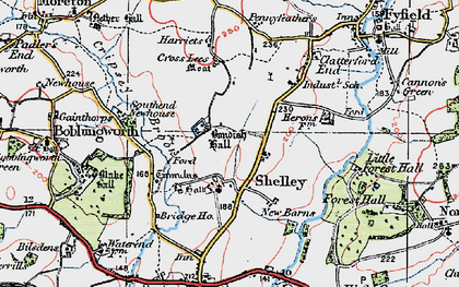 Old map of Shelley in 1920