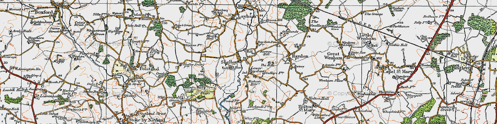 Old map of Shelley in 1921