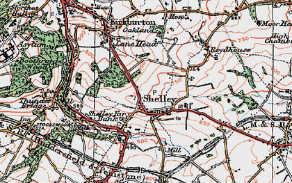 Old map of Shelley in 1924