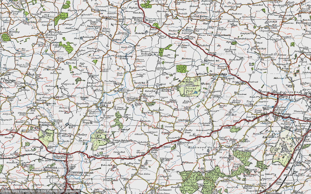 Old Map of Shellow Bowells, 1919 in 1919