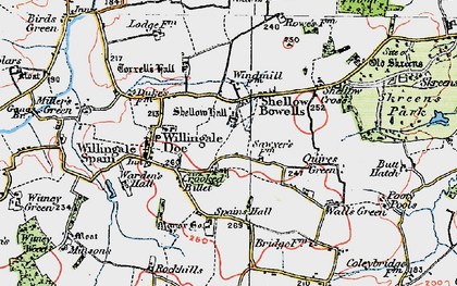 Old map of Shellow Bowells in 1919