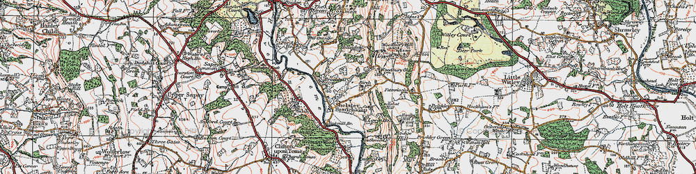 Old map of Shelsley Beauchamp in 1920