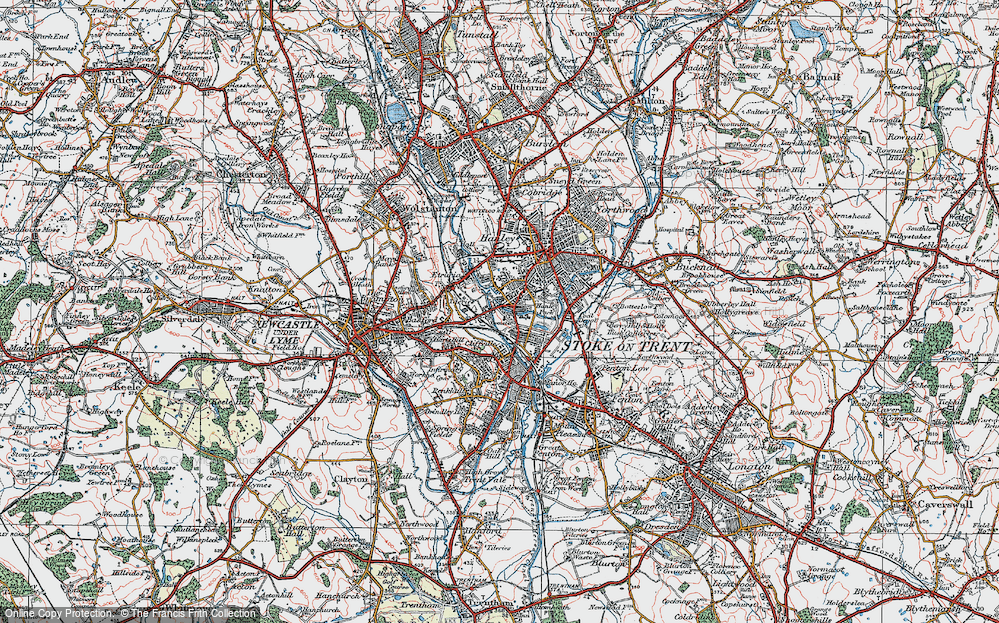 Old Map of Shelton, 1921 in 1921