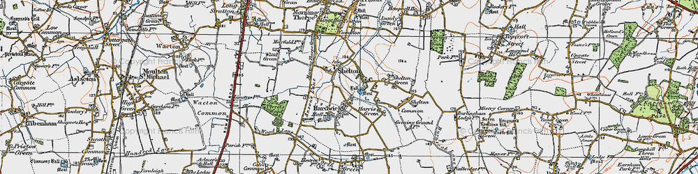 Old map of Shelton in 1921