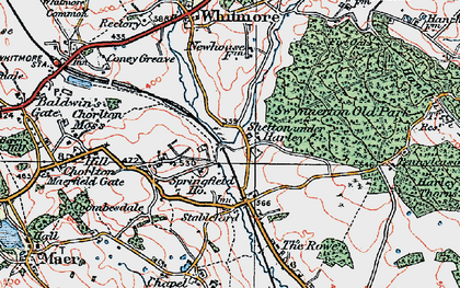 Old map of Shelton under Harley in 1921