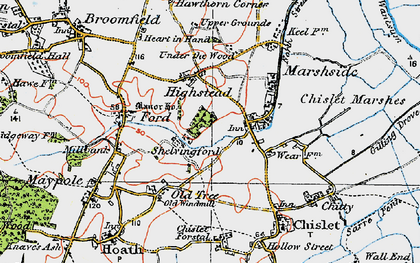 Old map of Shelvingford in 1920