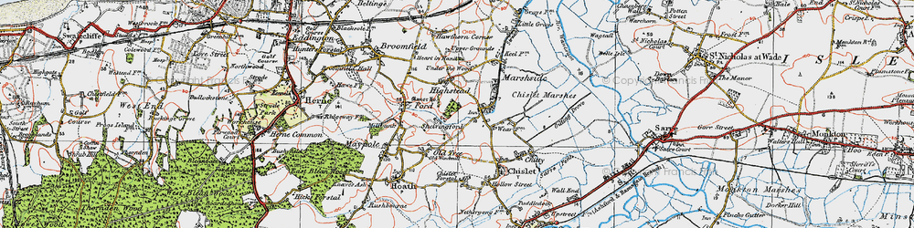 Old map of Shelvingford in 1920