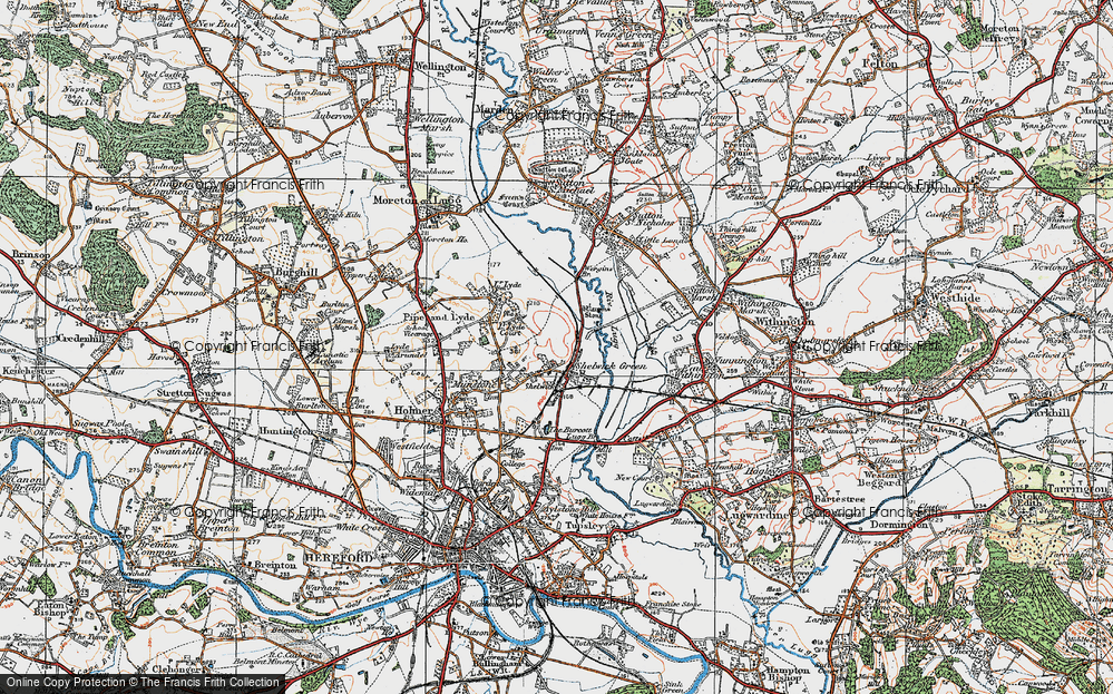 Old Map of Shelwick, 1920 in 1920