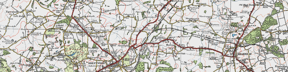 Old map of Shenfield in 1920