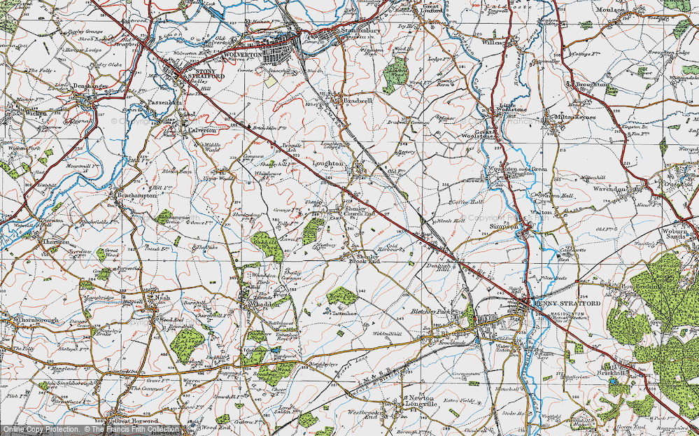 Old Map of Shenley Church End, 1919 in 1919