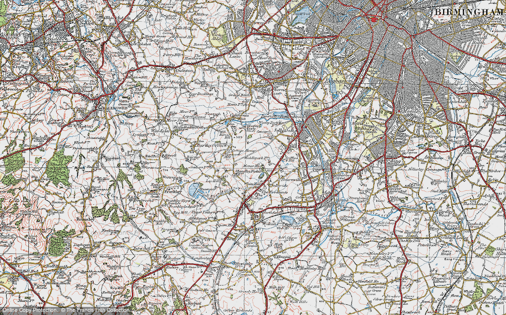 Old Map of Shenley Fields, 1921 in 1921