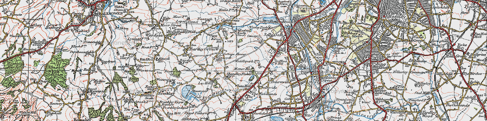 Old map of Shenley Fields in 1921