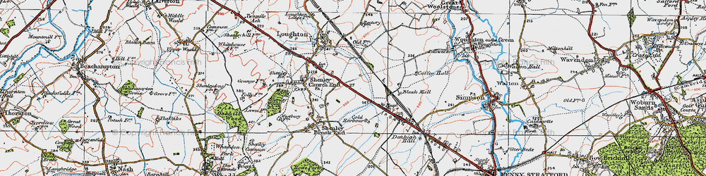 Old map of Shenley Lodge in 1919