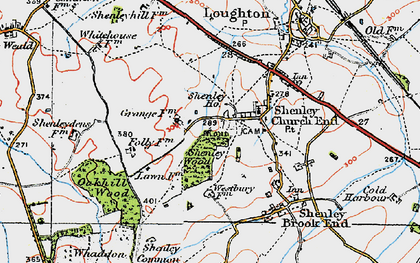 Old map of Shenley Wood in 1919
