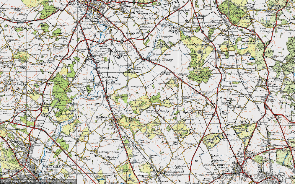Old Map of Shenleybury, 1920 in 1920