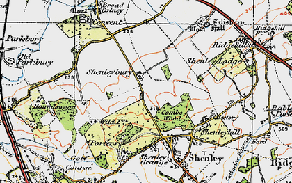 Old map of Shenleybury in 1920