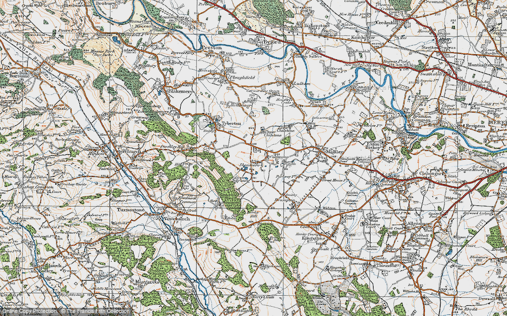 Old Map of Historic Map covering Chilstone in 1920