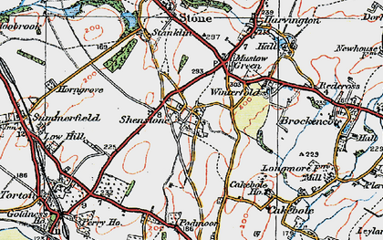 Old map of Shenstone in 1920