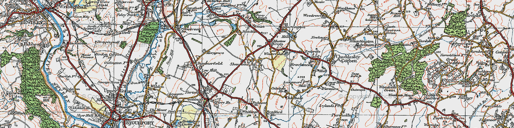 Old map of Shenstone in 1920