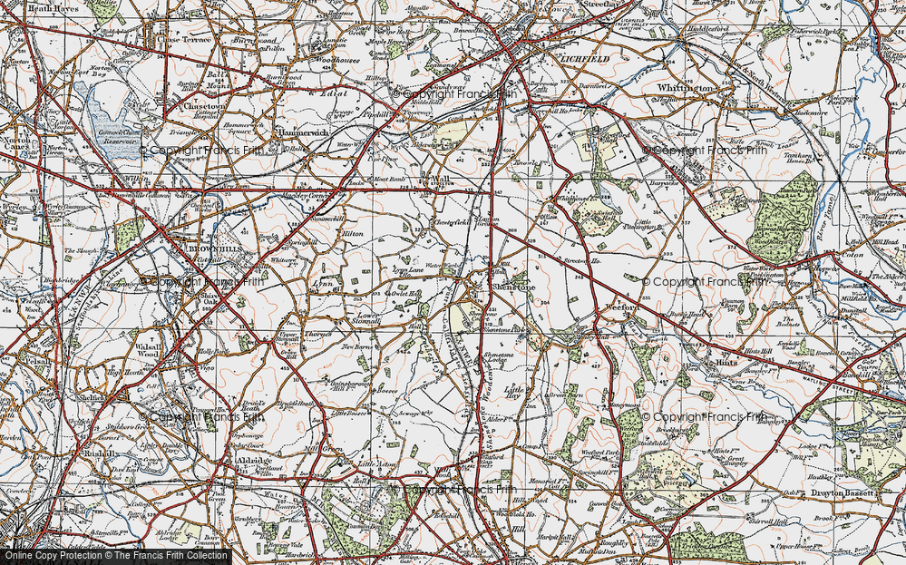 Old Map of Shenstone, 1921 in 1921