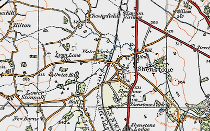 Old map of Shenstone in 1921