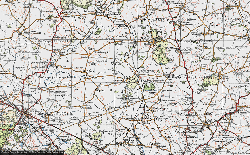 Old Map of Shenton, 1921 in 1921