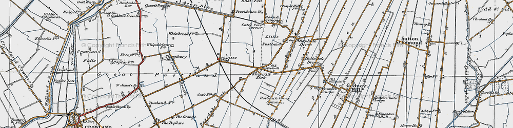 Old map of Shepeau Stow in 1922